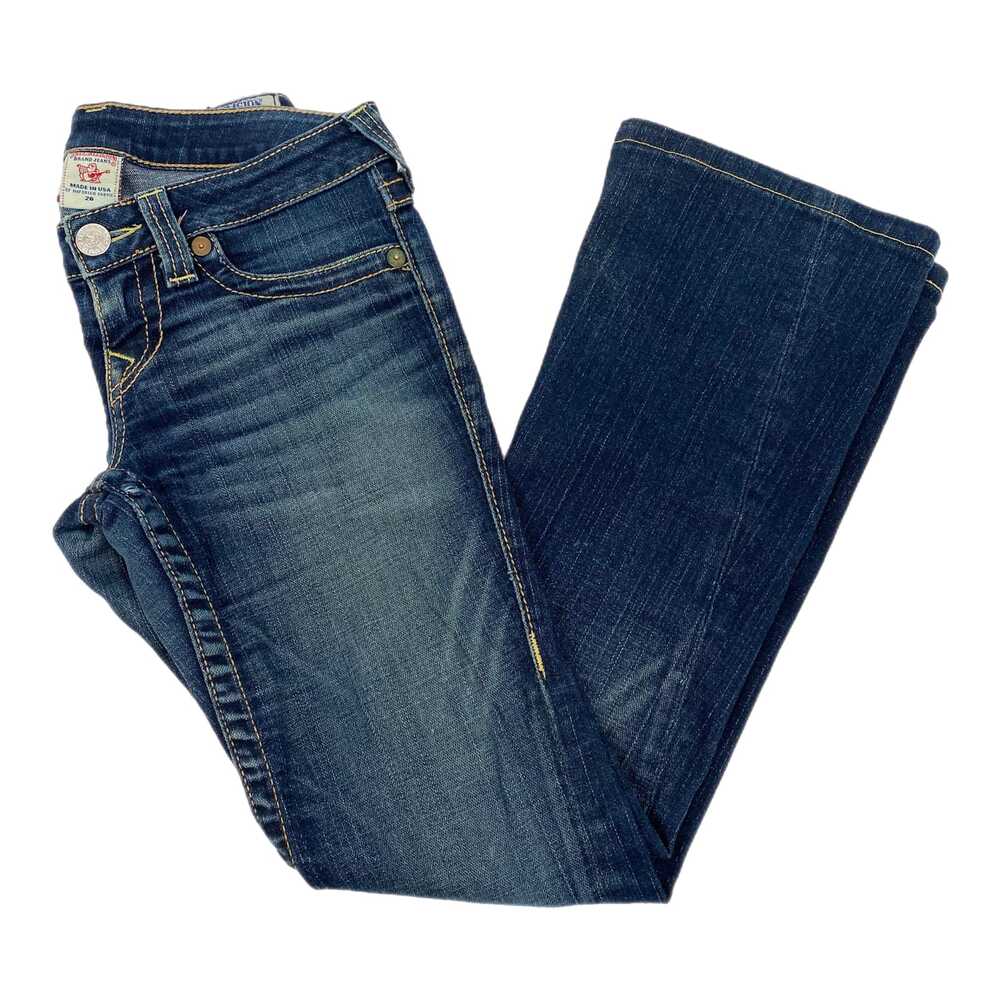 True Religion Blue Flared Jeans | Ultra Low Rise Style
